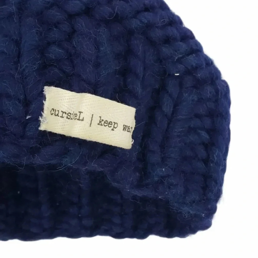 CursiveL Blue Knit Beanie - Picture 3 of 3